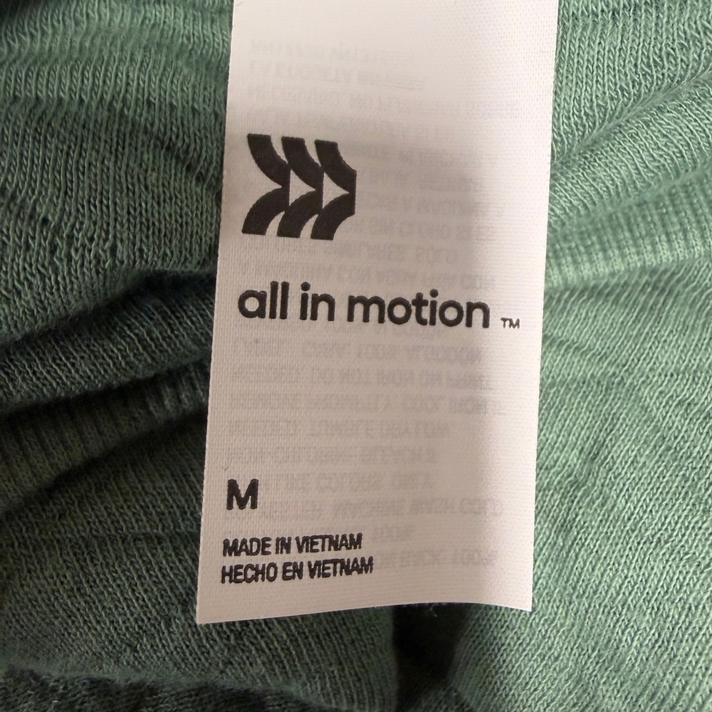 All in Motion Women's Quilted 100% Cotton Crewneck Sweatshirt Pocket Green - Picture 8 of 16